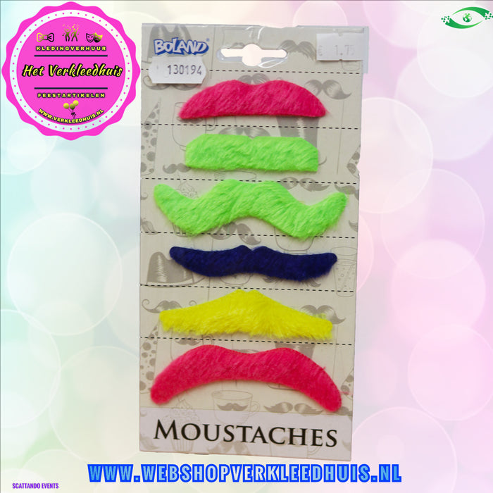Snorren op kaart assorti Fluor Neon Kleuren