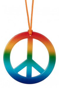 Peace teken regenboog aan koord
