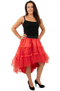 Petticoat schuin aflopend rood dames one size