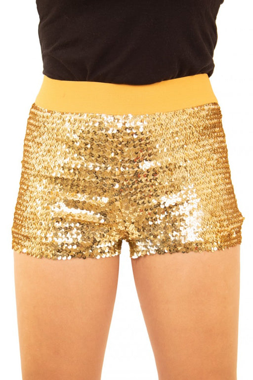 Hotpants met pailletten goud dames - Scattando Webshop