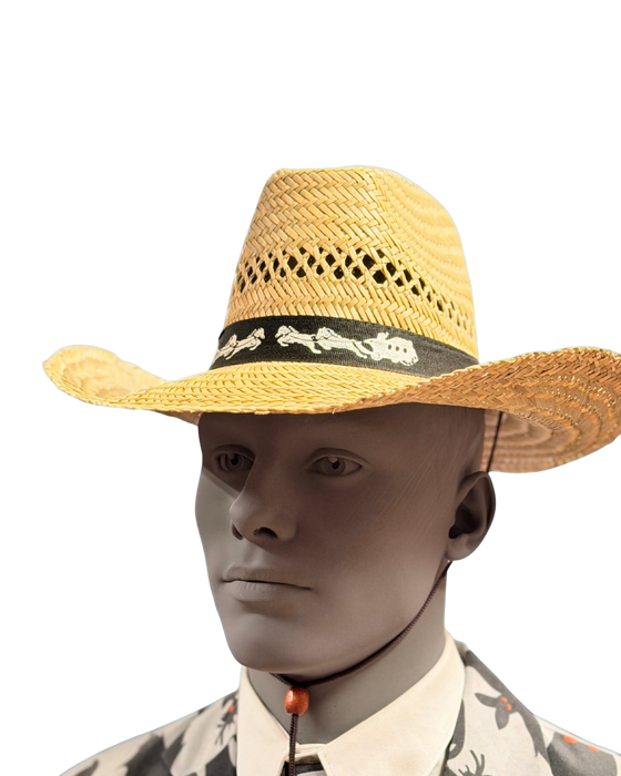 Cowboyhoed riet met koord
