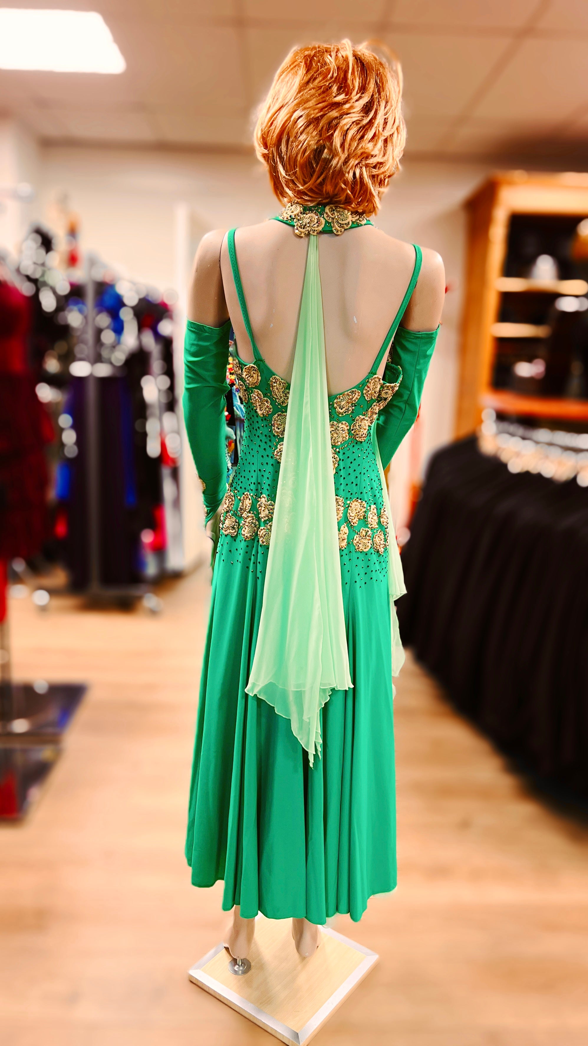 Ballroom / Latin / Dans jurk Dazzling Green | Huur