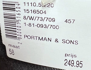 Portman & Sons Tweedeling Heren Kostuum grijs mt 58 UITVERKOOP