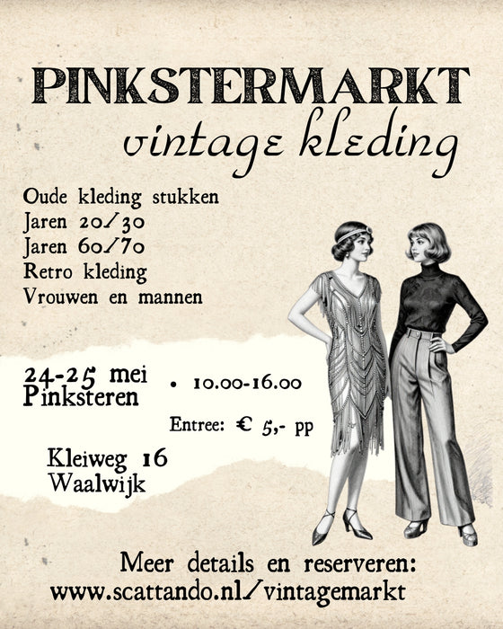 Tickets Vintage kleding Pinkstermarkt