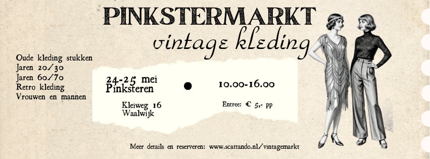 Tickets Vintage kleding Pinkstermarkt