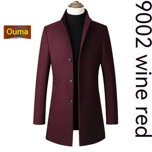 Wollen herenjas met opstaande kraag / Stand Collar Wool Woolen Men's Coat