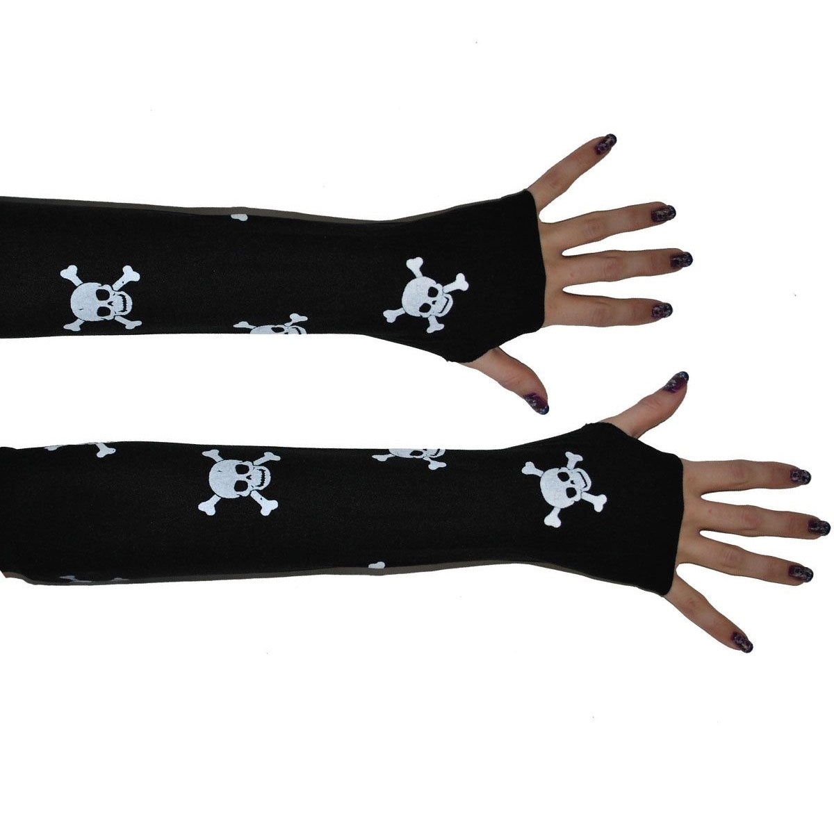 Handschoenen zonder vingers doodskop - Scattando Verkleedhuis