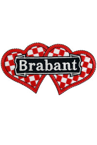 Applicatie Brabant dubbel hart bont met zwarte banner