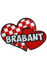 Applicatie Brabant bont met rood hart 7cm