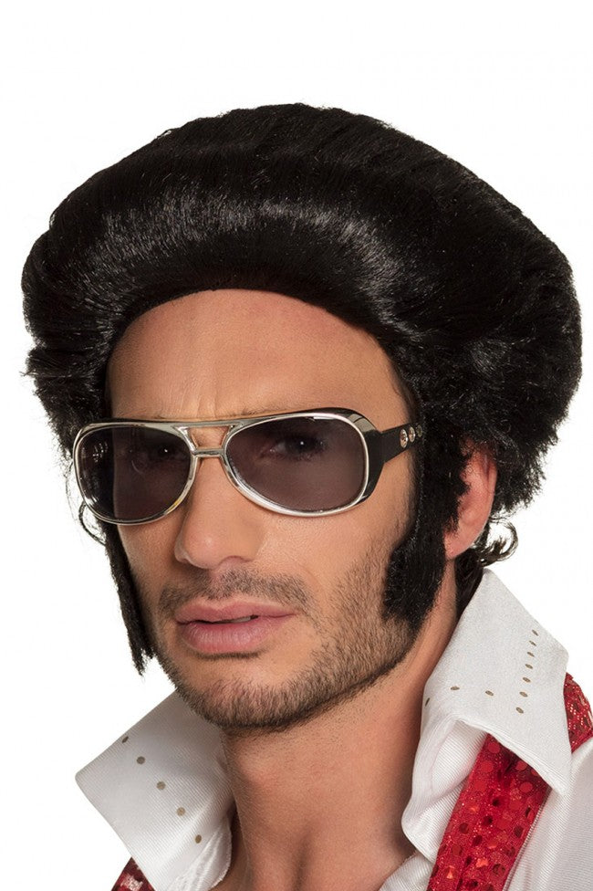 Pruik Rockin' Billy / Elvis Zwart