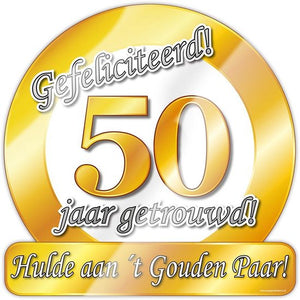 Huldeschild 50 jaar getrouwd 50x50 cm