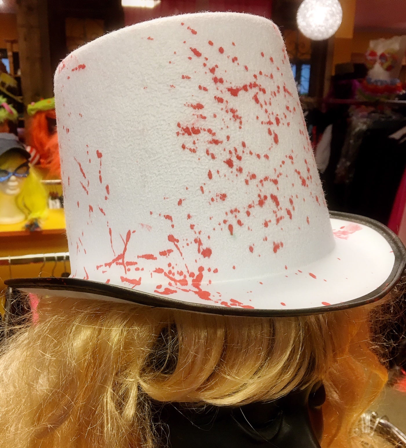 Halloween Hoed Wit met bloed - Scattando Webshop