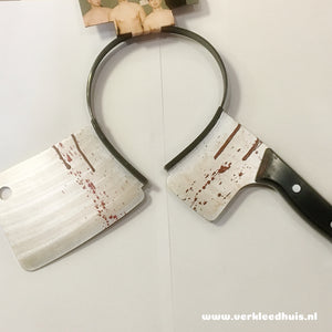 Bloody Butcher Knive / Bloedig slagersmes door je hoofd - Scattando Webshop