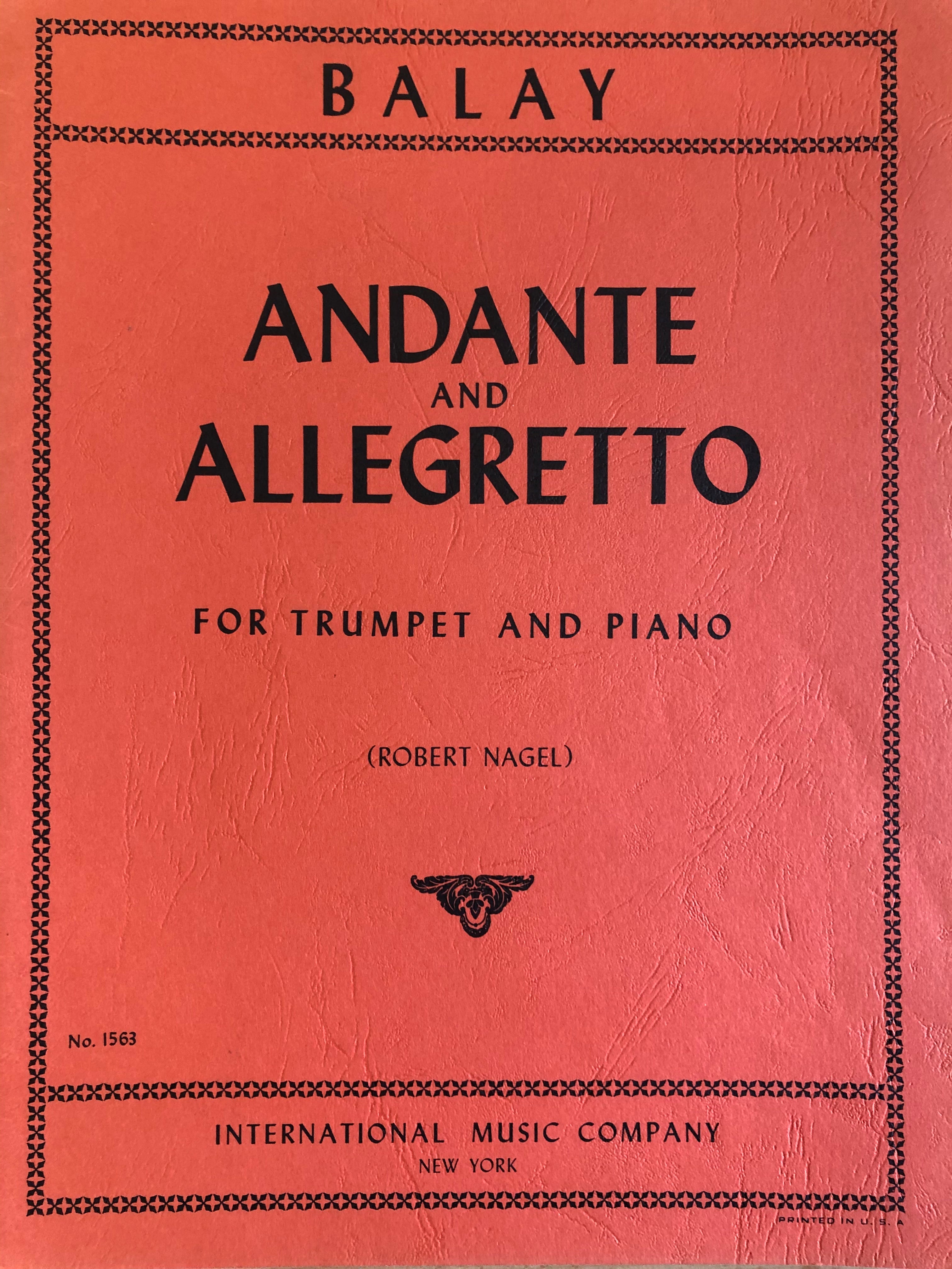 Andante and Allegretto, Trumpet and Piano, Nagel - Scattando Verkleedhuis