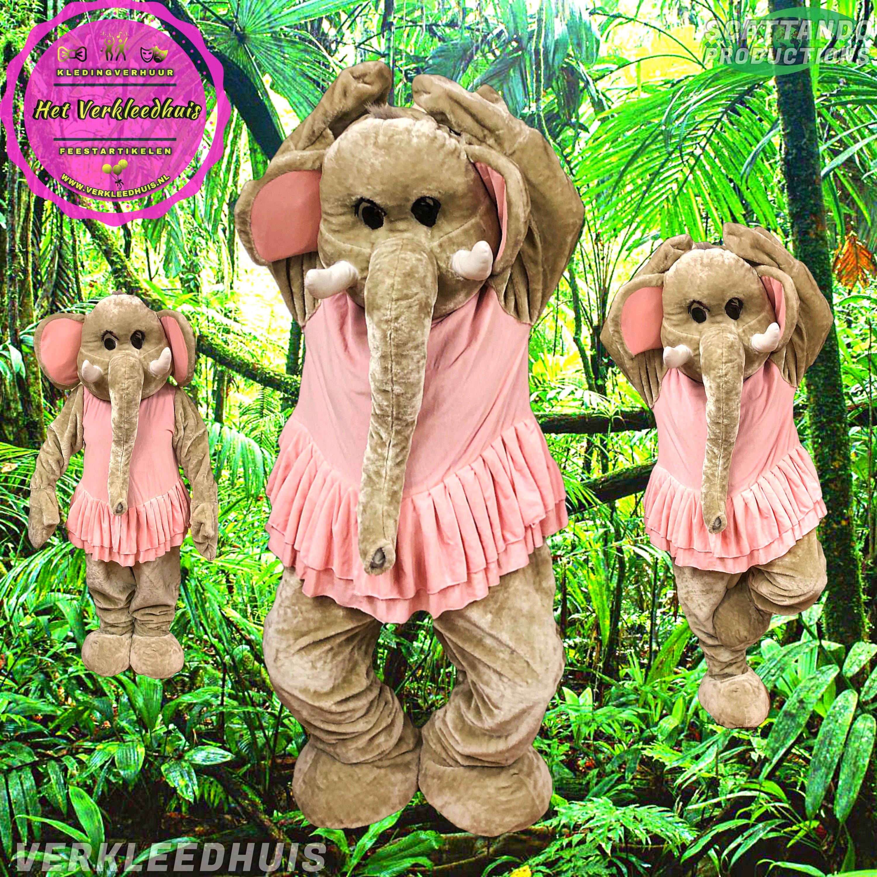 Olifant Ballerina Mascotte Kostuum | Huur