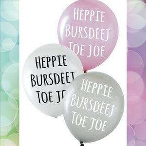 Ballonnen Heppie Bursdeej Toe Joe Metallic / Verjaardag Ballon - Scattando Verkleedhuis