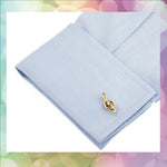 Manchetknopen / Cufflinks Viool Sleutel Goud - Scattando Webshop