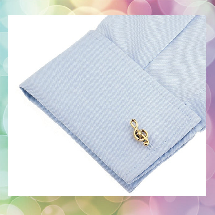 Manchetknopen / Cufflinks Viool Sleutel Goud - Scattando Webshop