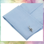 Manchetknopen / Cufflinks Viool Sleutel Zilver - Scattando Webshop