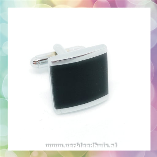 Manchetknopen / Cufflinks per paar Zilver Zwart - Scattando Webshop