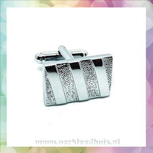 Manchetknopen / Cufflinks per paar Zilver gestreept - Scattando Webshop