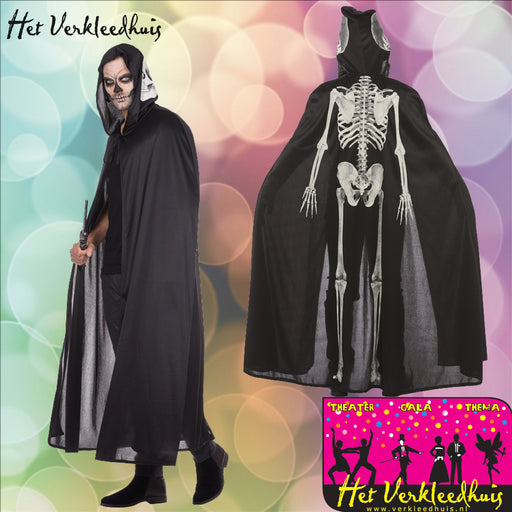 Glowing Skeleton Cape Glow in the Dark - Scattando Verkleedhuis