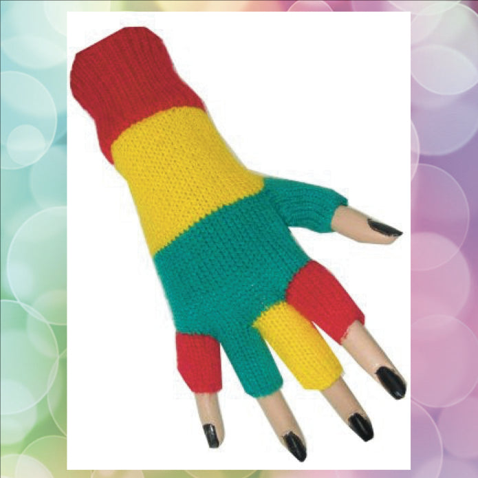 Handschoenen zonder vingers Carnaval Rood Groen Geel - Scattando Webshop