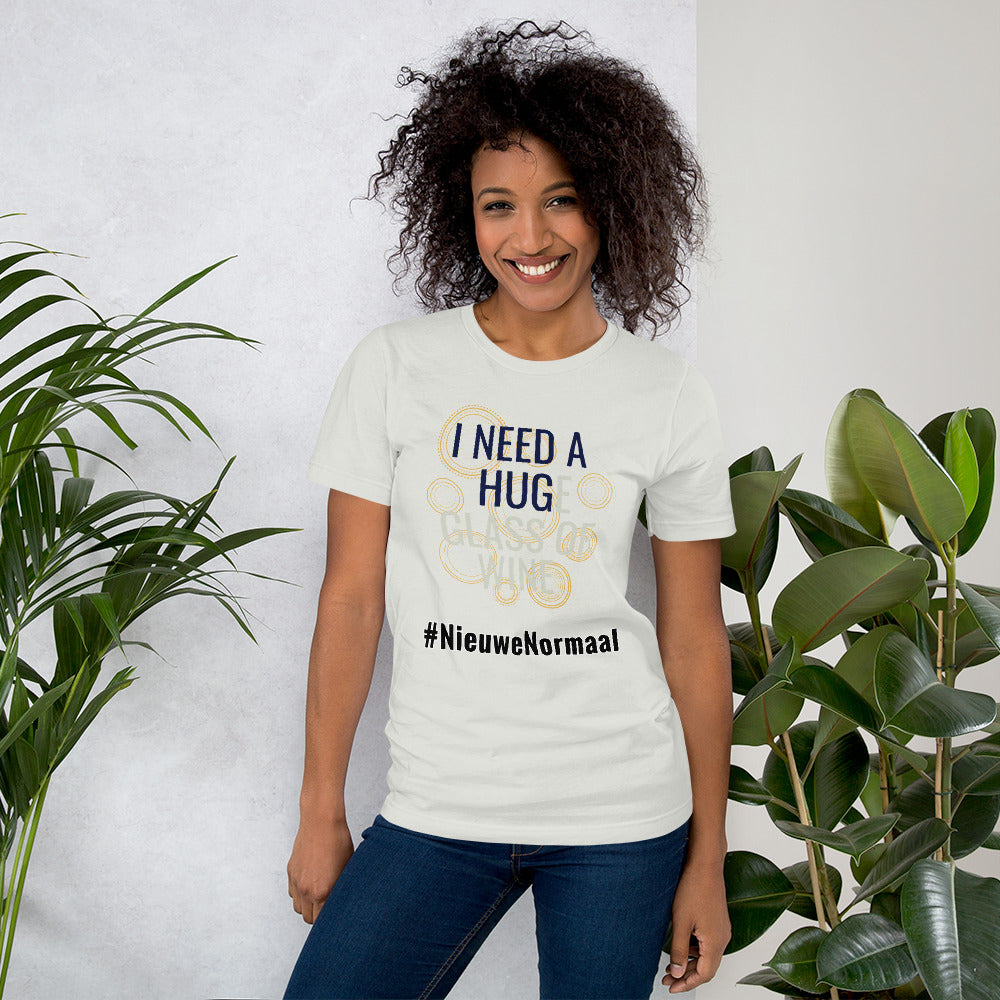 Nieuwe Normaal Unisex T-Shirt I Need A Hug, gratis verzending - Scattando Verkleedhuis