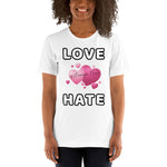 Love is stronger than hate Short-Sleeve Unisex T-Shirt, gratis verzending - Scattando Verkleedhuis