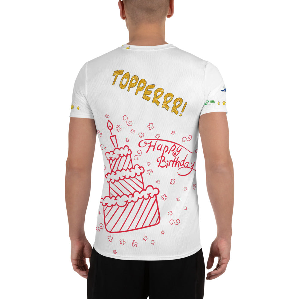 Topper T-Shirt Happy Birthday White - Scattando Verkleedhuis