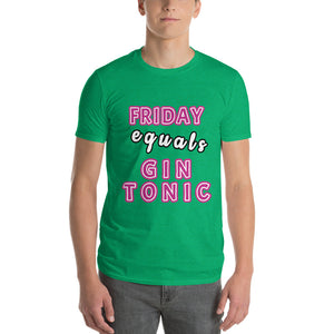 Friday Equals Gin Tonic Men’s Short-Sleeve T-Shirt, gratis verzending! - Scattando Verkleedhuis