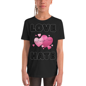 Love is stronger than Hate Youth Short Sleeve T-Shir - Scattando Verkleedhuis