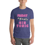 Friday Equals Gin Tonic Men’s Short-Sleeve T-Shirt, gratis verzending! - Scattando Verkleedhuis