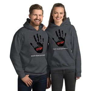 STOP! Keep your distance Unisex Hoodie - Scattando Verkleedhuis