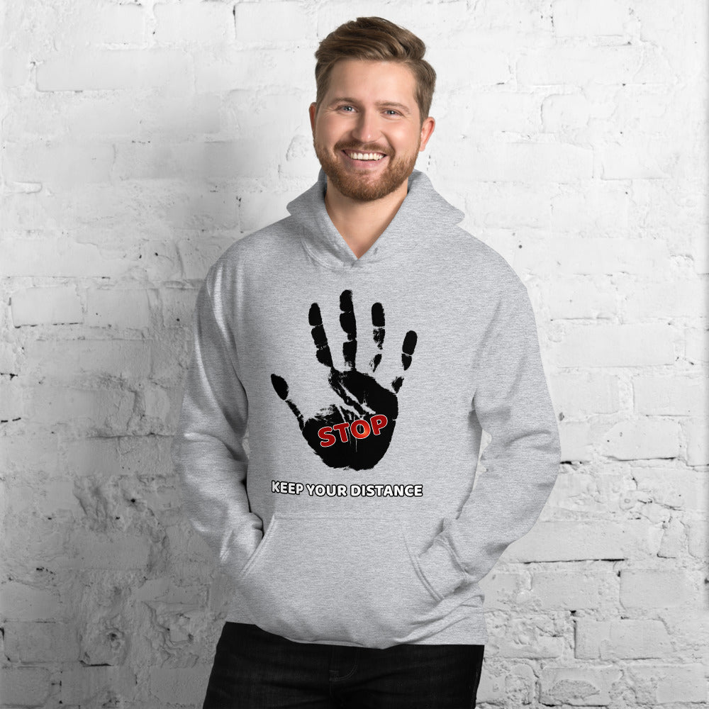 STOP! Keep your distance Unisex Hoodie - Scattando Verkleedhuis