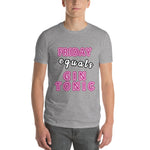 Friday Equals Gin Tonic Men’s Short-Sleeve T-Shirt, gratis verzending! - Scattando Verkleedhuis