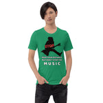 Keep Distance but don't stop the MUSIC, Short-Sleeve Unisex T-Shirt - Scattando Verkleedhuis