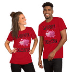 Love is stronger than hate Short-Sleeve Unisex T-Shirt, gratis verzending - Scattando Verkleedhuis