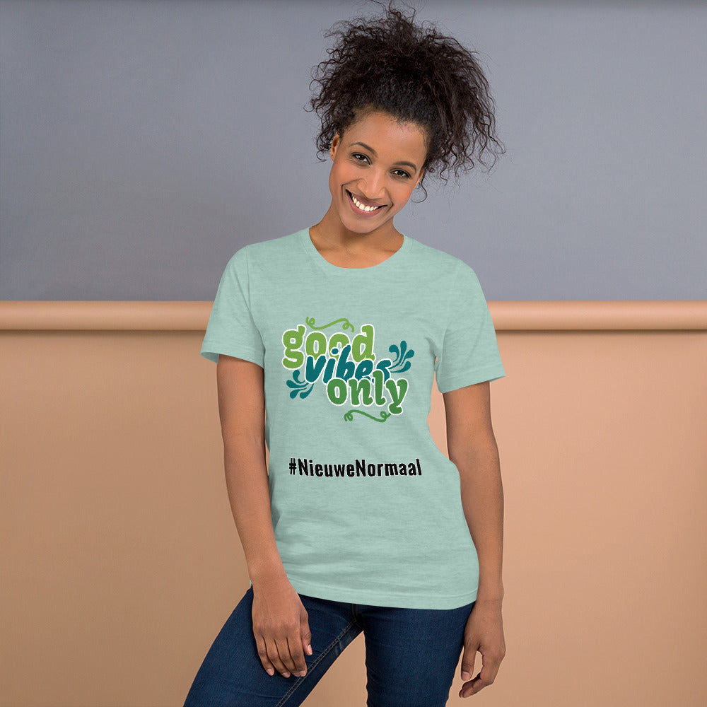 Nieuwe Normaal Unisex T-Shirt Good Vibes, gratis verzending - Scattando Verkleedhuis