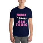 Friday Equals Gin Tonic Men’s Short-Sleeve T-Shirt, gratis verzending! - Scattando Verkleedhuis