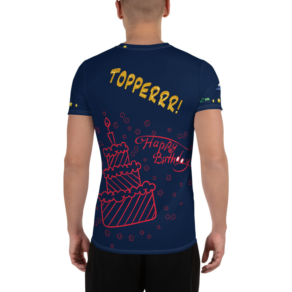 Topper T-Shirt Happy Birthday Blue - Scattando Verkleedhuis